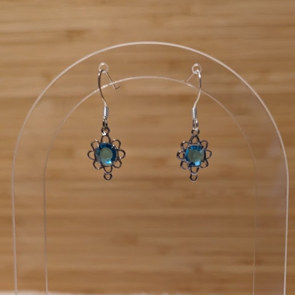 Light Blue Glass Earrings